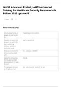 IAHSS Advanced Pretest&comma; IAHSS Advanced Training for Healthcare Security Personnel 4th Edition 2025 updated&excl;&excl;