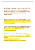 FCIC&sol;NCIC CERTIFICATION QUESTIONS AND CORRECT ANSWERS LATEST 2025-2026 UPDATE&vert; CRIMINAL JUSTICE INFORMATION SYSTEMS&comma; OFFICER USE&comma; AND LEGAL PROCEDURES