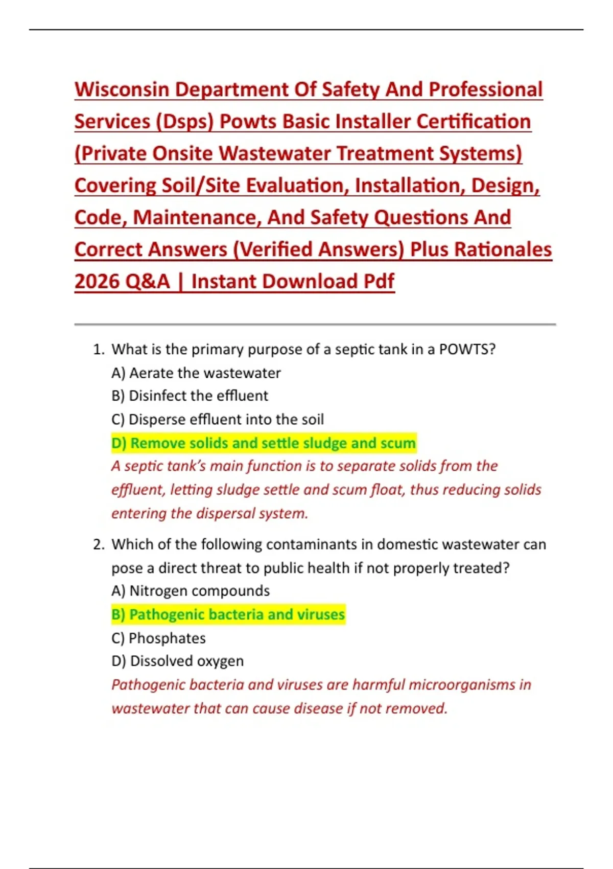 Wisconsin Department Of Safety And Professional Services (Dsps) Powts ...