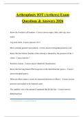 Arthroplasty IOT &lpar;Arthrex&rpar; Exam Questions & Answers 2026