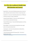 CA- PSI- Life&comma; Accident & Health Exam 2026 Questions and Answers
