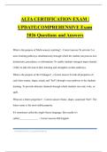 ALTA CERTIFICATION EXAM &vert; UPDATE&vert;COMPREHENSIVE Exam 2026 Questions and Answers
