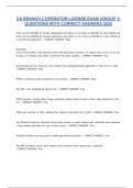 CA BRANCH 2 OPERATOR LICENSE EXAM &lpar;GROUP 1&rpar;  QUESTIONS WITH CORRECT ANSWERS 2025