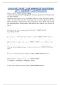 CHILD WELFARE CASE MANAGER QUESTIONS  WITH CORRECT ANSWERS 2025 