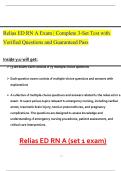 Relias ED RN A Exam &vert; Complete 3-Set Test with Verified Questions &vert; Guaranteed Pass