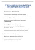 EPIC PROFICIENCY EXAM QUESTIONS  WITH CORRECT ANSWERS 2025 