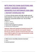 NPTE PRACTICE EXAM QUESTIONS AND  CORRECT ANSWERS &lpar;VERIFIED  ANSWERS&rpar; PLUS RATIONALES 2026 Q&A  &vert; INSTANT DOWNLOAD PDF 