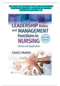 Test Bank &ndash; Leadership Roles and Management Functions in Nursing &lpar;11th Edition&comma; by Carol J&period; Huston & Bessie L&period; Marquis&rpar; &ndash; Complete Chapters 1&ndash;25 &vert; Verified Full Test Bank &vert; Latest 2025&sol;2026 Edition