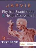 Physical Examination and Health Assessment &ndash; 8th Edition &lpar;Jarvis&rpar; &vert; Test Bank &vert; Complete Exam & Practice Question Set