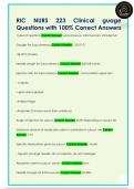 RIC  NURS 223 Clinical guage  Questions with 100&percnt; Correct Answers
