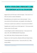 BURNS' PEDIATRIC PRIMARY CARE 7TH EDITION ACTUAL EXAM 2026