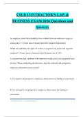 CSLB CONTRACTOR'S LAW & BUSINESS EXAM 2026 Questions and Answers