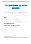 VEN 125 &lpar;2025&rpar; EXAM 2026 Questions and Answers