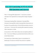 CLC-222 Contracting ACTUAL EXAM 2026 Questions and Answers