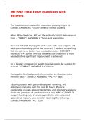 MN 580 Final Exam questions with answers
