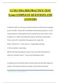 CCMA NHA 2026 PRACTICE TEST Exam COMPLETE QUESTIONS AND ANSWERS