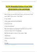 PLTW Biomedical Science Exam 2026 QUESTIONS AND ANSWERS