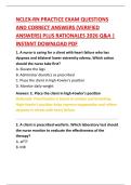 NCLEX-RN PRACTICE EXAM QUESTIONS  AND CORRECT ANSWERS &lpar;VERIFIED  ANSWERS&rpar; PLUS RATIONALES 2026 Q&A &vert;  INSTANT DOWNLOAD PDF 