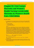 TEST BANK MATERNITY & WOMEN&rsquo;S HEALTH CARE 12TH EDITION LOWDERMILK Test Bank Questions with Complete Solutions