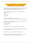 CPLS COURSE EXAM 1 QUESTIONS AND ANSWERS WITH SOLUTIONS 2025