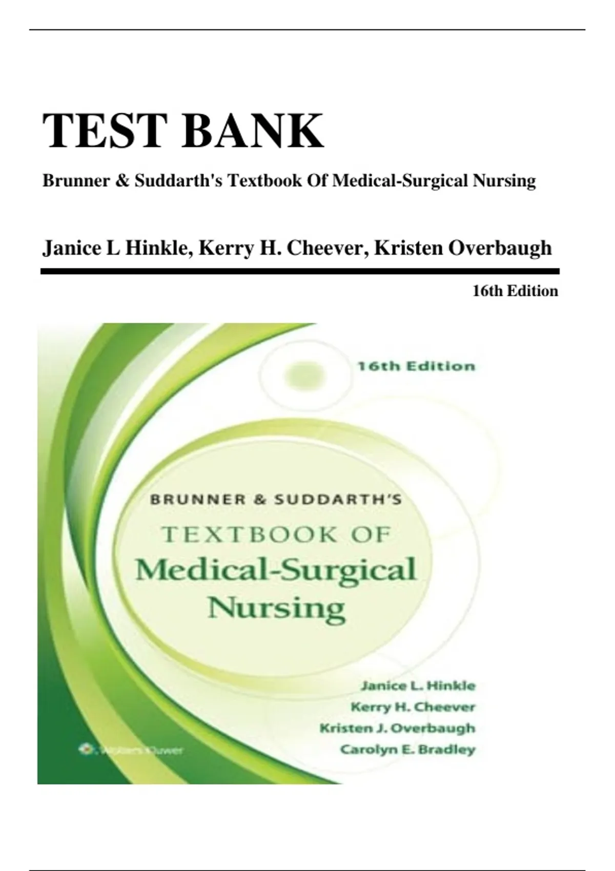 Test Bank for Brunner and Suddarth's Textbook of Medical-Surgical