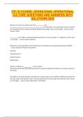 CPL-S COURSE- OPERATIONS- OPERATIONAL CULTURE QUESTIONS AND ANSWERS WITH VERIFIED ANSWERS