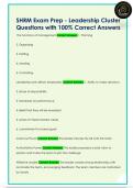 SHRM Exam Prep - Leadership Cluster  Questions with 100&percnt; Correct Answers