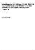 Actual Exam for NUR 120 Exam 1 &lpar;2025&rpar; &lpar;TESTING EXAM QUESTIONS&rpar; AND VERIFIED ANSWERS &lpar;MULTIPLE CHOICES&rpar; &vert;&vert;A&plus; GRADED &vert;100&percnt; CORRECT&excl;&excl;
