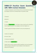 SHRM-CP Practice Exam Questions  with 100&percnt; Correct Answers 