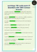 sociology 100 csulb exam &num;1  Questions with 100&percnt; Correct  Answers 