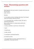 Finals &ndash; Rheumatology questions with answers