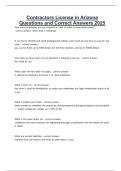 Contractors License in Arizona Questions and Correct Answers 2025&period;