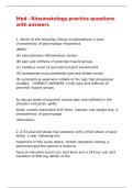 Med - Rheumatology practice questions with answers