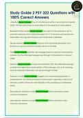 Study Guide 2 PSY 322 Questions with  100&percnt; Correct Answers