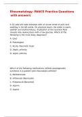 Rheumatology- PANCE Practice Questions with answers