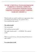 NCCHC CCHP FINAL EXAM 2025&sol;2026 BANK  CURRENTLY TESTING COMPLETE  ACTUAL QUESTIONS WITH DETAILED  VERIFIED ANSWERS EXPERT VERIFIED  &sol;ALREADY GRADED A&plus;