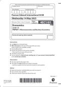 Pearson Edexcel IGCSE Economics Level 1/2 PAPER 1 (4EC1/01) JUNE 2025 QUESTION PAPER: Microeconomics and Business Economics