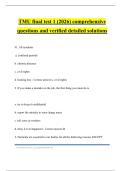 TMU final test 1 (2026) comprehensive questions and verified detailed solutions