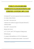 CWB 47.1 EXAM 2025/2026 COMPLETE EXAM QUESTIONS AND VERIFIED ANSWERS 100% PASS