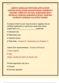 NORTH CAROLINA PESTICIDE APPLICATOR  CERTIFICATION EXAM 2025&sol;2026 BANK CURRENTLY  TESTING COMPLETE ACTUAL QUESTIONS WITH  DETAILED VERIFIED ANSWERS EXPERT VERIFIED  &sol;ALREADY GRADED A&plus;&vert;&vert;LATEST EXAM&excl;&excl;&excl; 