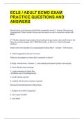 ECLS &sol; ADULT ECMO EXAM PRACTICE QUESTIONS AND ANSWERS 
