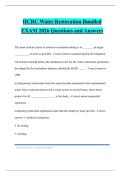 IICRC Water Restoration Bundled EXAM 2026 Questions and Answers
