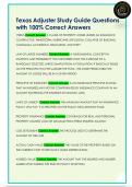 Texas Adjuster Study Guide Questions  with 100&percnt; Correct Answers