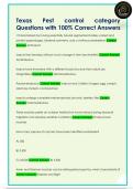 Texas  Pest  control  category  Questions with 100&percnt; Correct Answers 