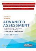 Test Bank for Advanced Assessment&colon; Interpreting Findings and Formulating Differential Diagnoses&comma; 5th Edition by Goolsby &vert; Complete Chapters &vert; 2026 Edition
