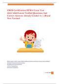 CRCR Certification HFMA Exam Test 2025&sol;2026 Latest Verified Questions And Correct Answers Already Graded A&plus;&vert;&vert;Brand New Version&excl;