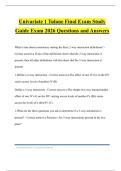 Univariate 1 Tulane Final Exam Study Guide Exam 2026 Questions and Answers