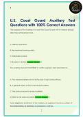 U&period;S&period;  Coast Guard Auxiliary Test  Questions with 100&percnt; Correct Answers 