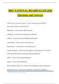 RRT NATIONAL BOARD EXAM 2026 Questions and Answers