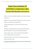 Family Nurse practitioner NP ASSESMENT Chamberlain College Nursing 2026 Questions and Answers